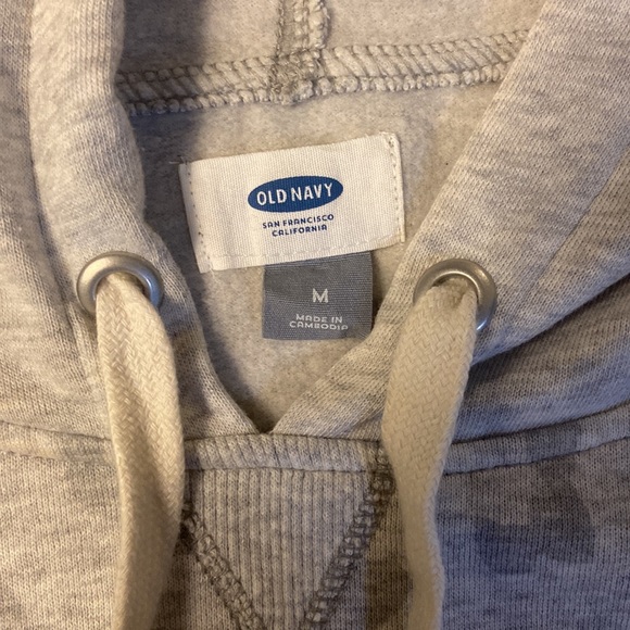 Old Navy Gray Cheetah Print Hooded Sweatshirt with front pocket - Picture 3 of 4